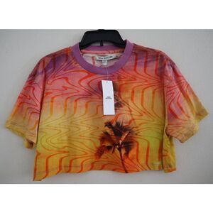 Urban Outfitters Women's Sz XS/S Pink/Rose Palm Trees Cropped T-Shirt
